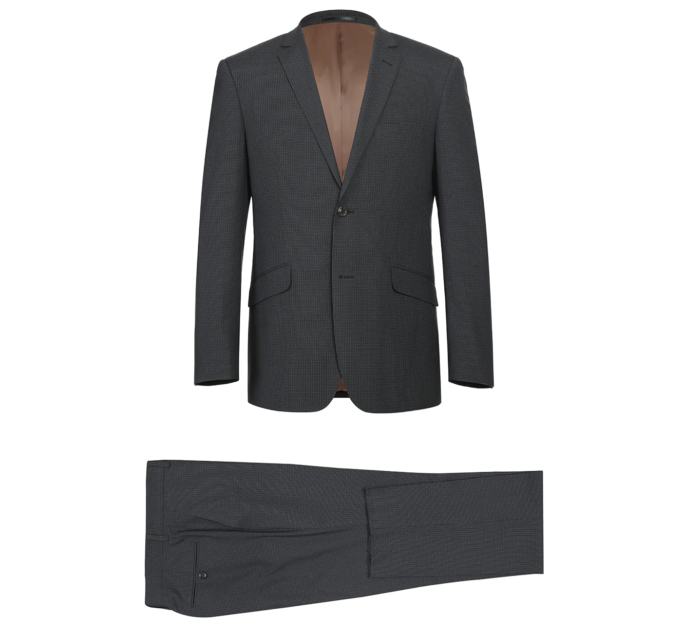 Men's Charcoal Black Two Piece Slim Fit Stretch Dress Suit