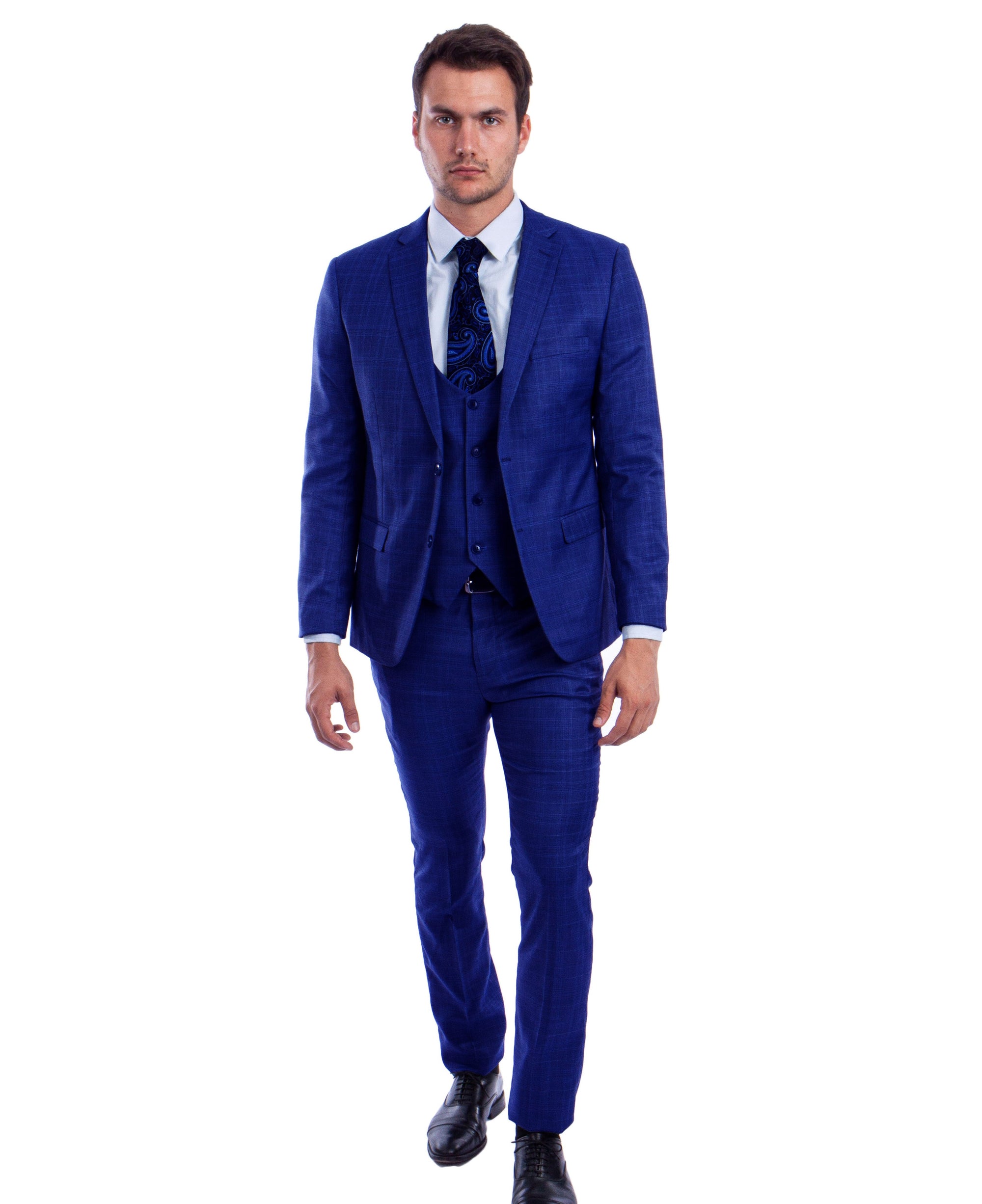 Men's Dark Blue Notch Lapel Formal Suits