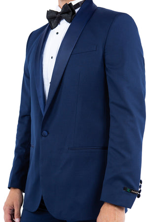 Men's Navy Shawl Collar Tuxedo Jacket