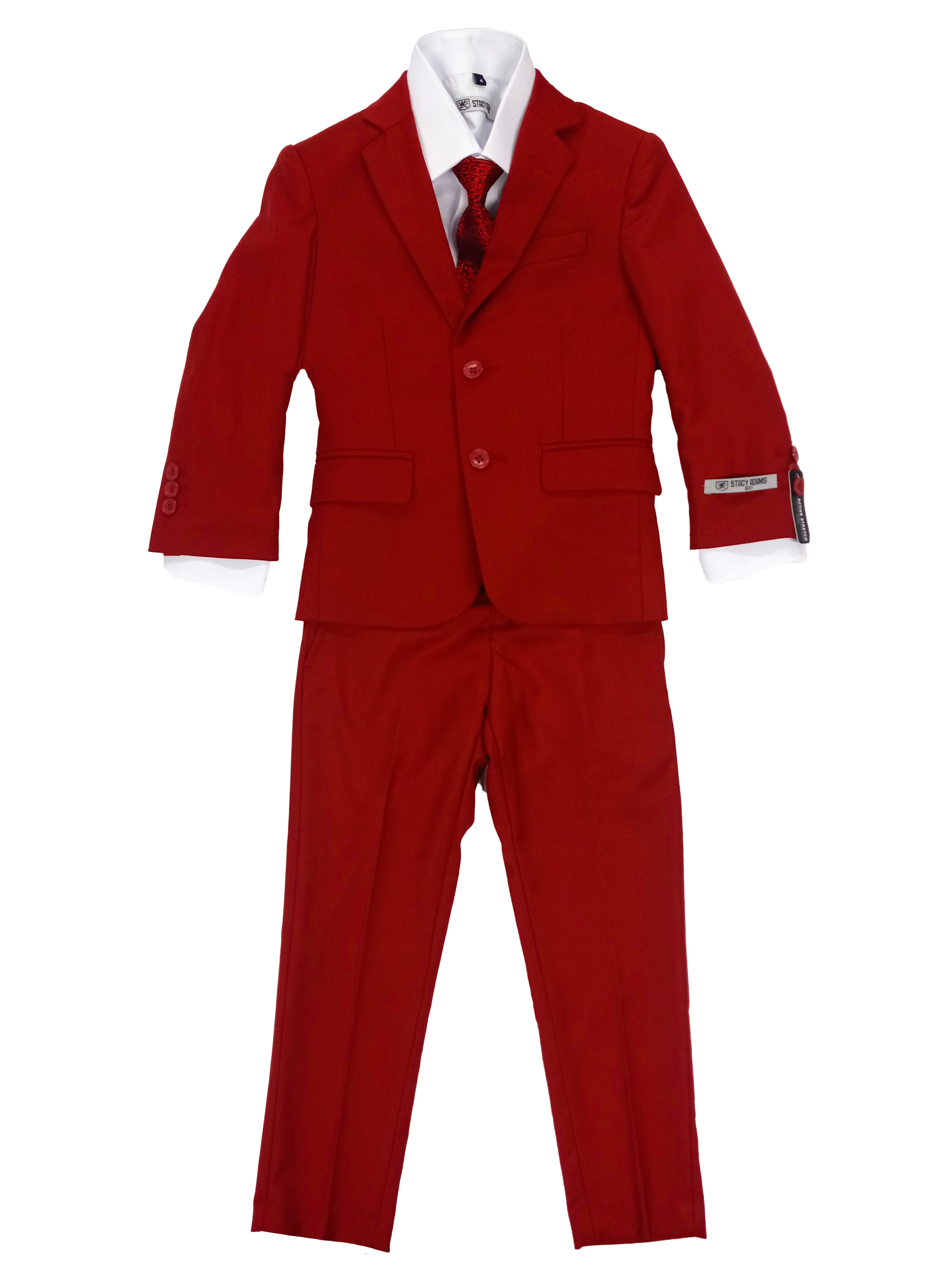 Boys Stacy Adams Red 5 pc Suits