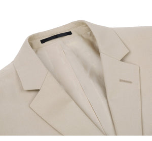 Men's Beige 2-Piece Single Breasted Notch Lapel Suit