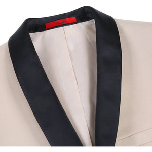 Men's Beige Slim Fit 2-Piece Shawl Lapel Tuxedo Suit