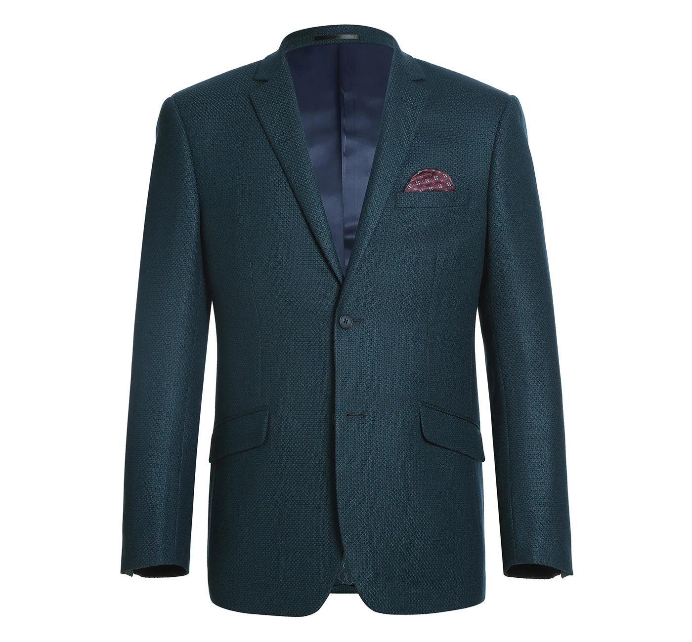 Men's Slim Fit Black Blue Wool Blend Sport Coat