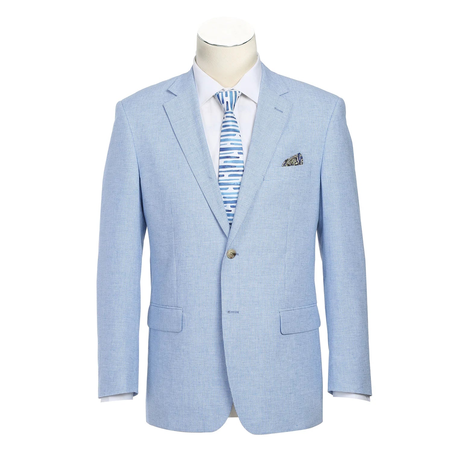 Men's Blue Classic Fit Blazer Summer Linen/Cotton Sport Coat