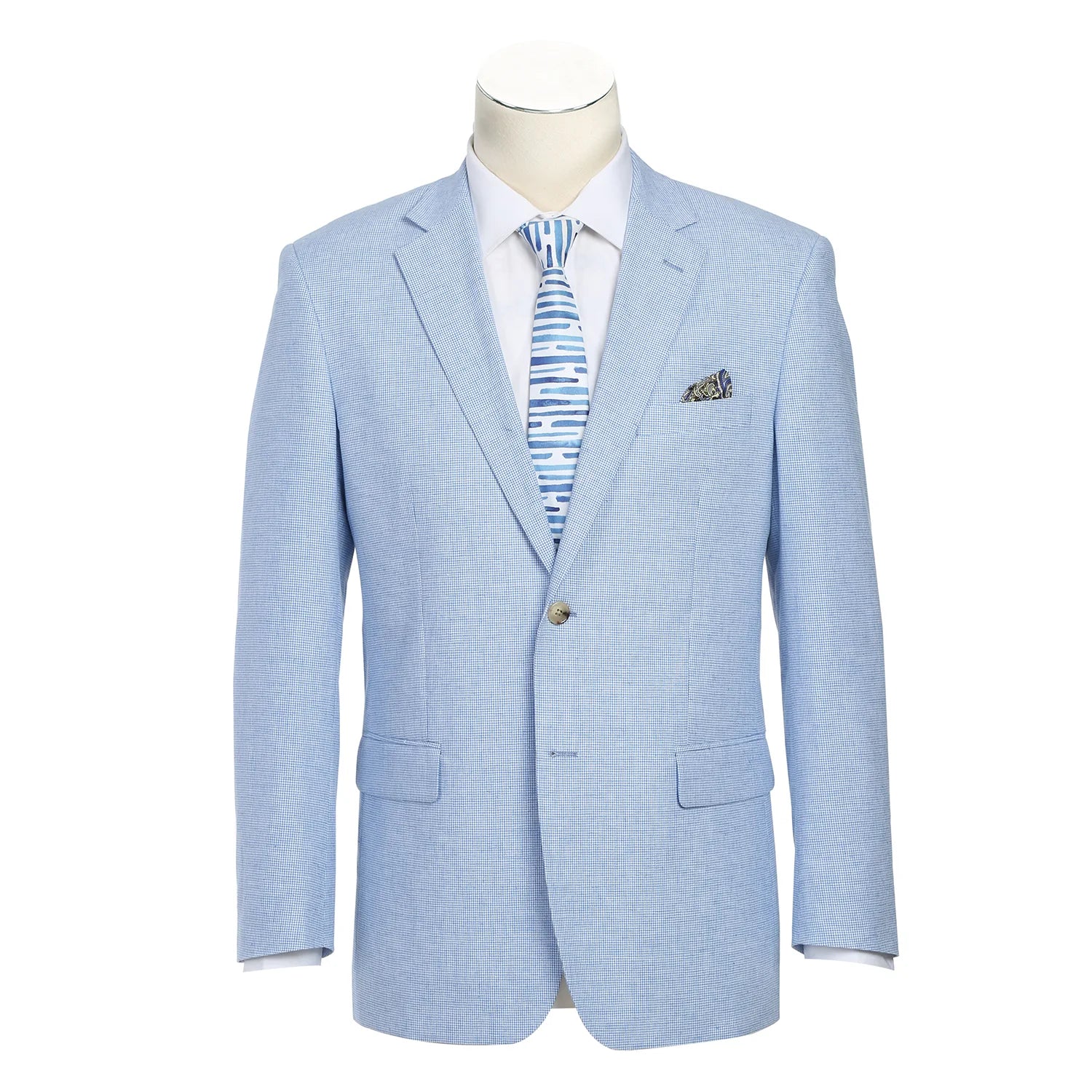 Men's Blue Classic Fit Blazer Summer Linen/Cotton Sport Coat