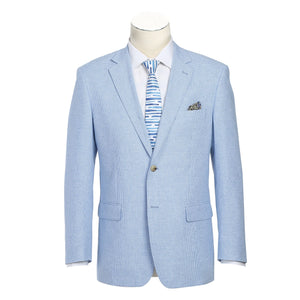 Men's Blue Classic Fit Blazer Summer Linen/Cotton Sport Coat