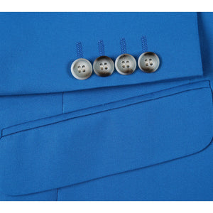 Men's Blue 2-Piece Single Breasted Notch Lapel Slim Suit