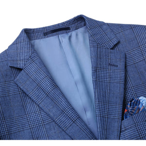 Men's Blue Slim Fit Blazer Summer Linen Sport Coat