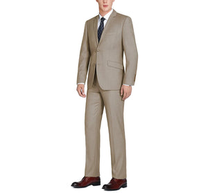 Men's Brown Slim Fit 2-Piece Single Breasted 2 Button Suit
