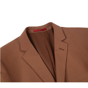 Men's Brown 2-Piece Single Breasted Notch Lapel Slim Suit
