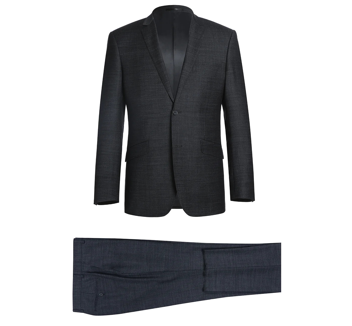 Men's Charcoal Two Piece Slim Fit Wool Blend Suit