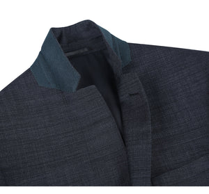 Men's Charcoal Two Piece Slim Fit Wool Blend Suit