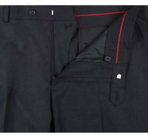 Men's Dark Grey 2-Button Notch Lapel Classic Fit Wool Suit