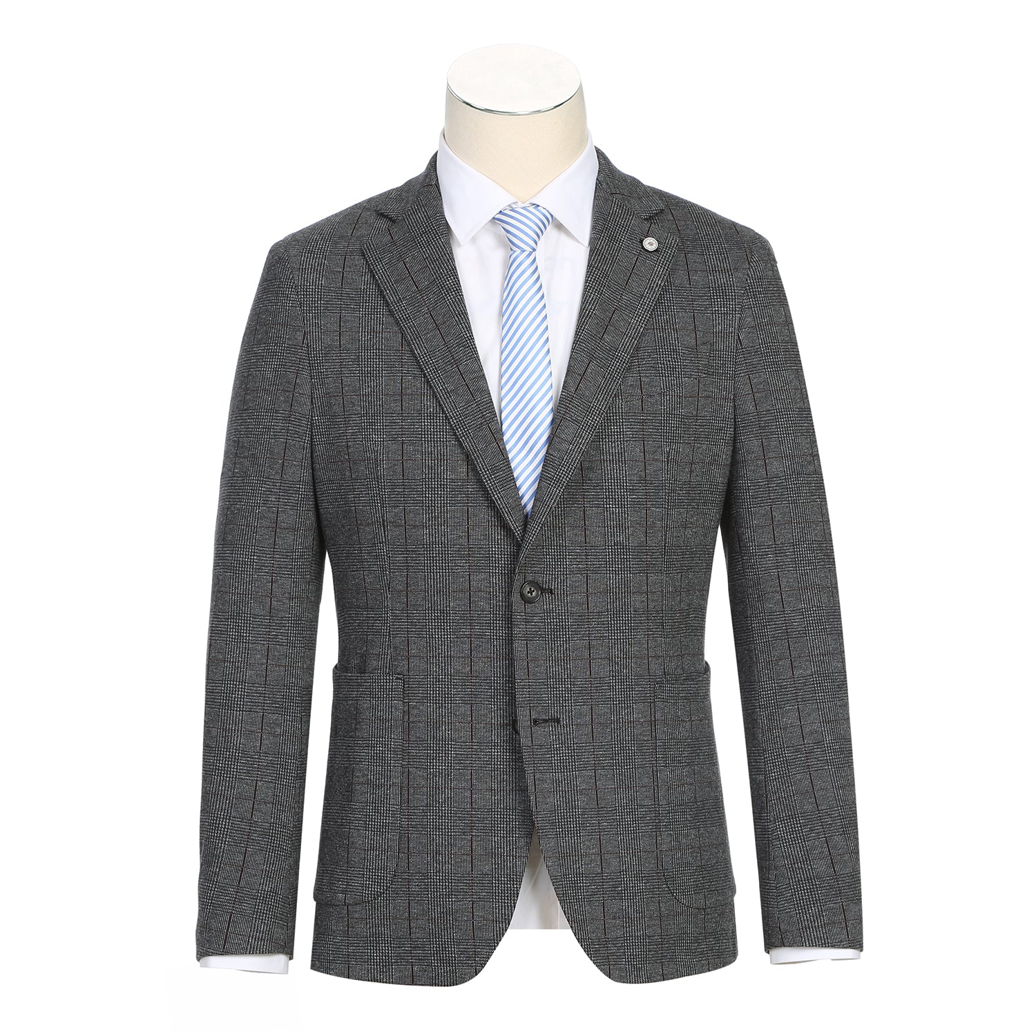 Men's Gray Blazer Slim Fit Half Canvas Sports Coat