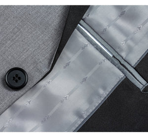 Men's Slim Fit Grey 2-Piece Shawl Lapel Tuxedo Suit