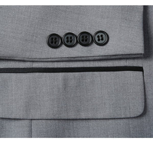 Men's Slim Fit Grey 2-Piece Shawl Lapel Tuxedo Suit