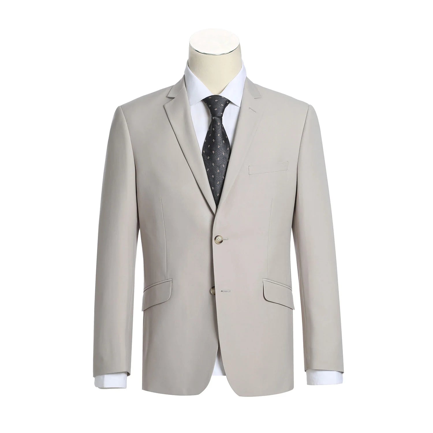 Men's Beige 2-Piece Single Breasted Notch Lapel Slim Suit