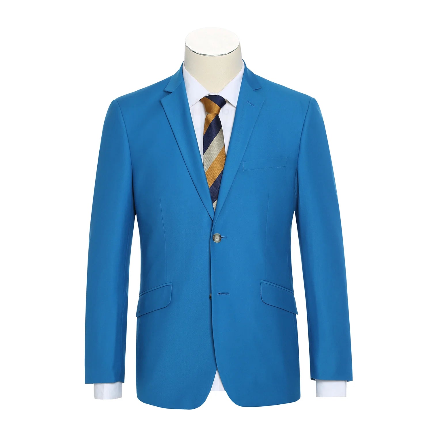 Men's Blue 2-Piece Single Breasted Notch Lapel Slim Suit