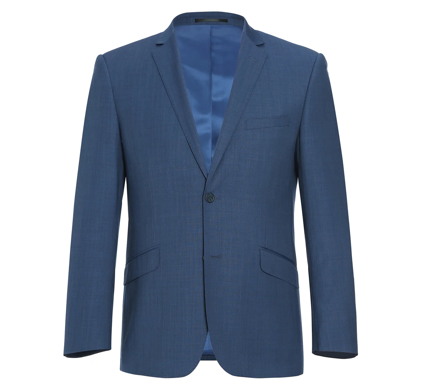 Men's Blue 2-Piece Slim Fit Single Breasted Wool Suit