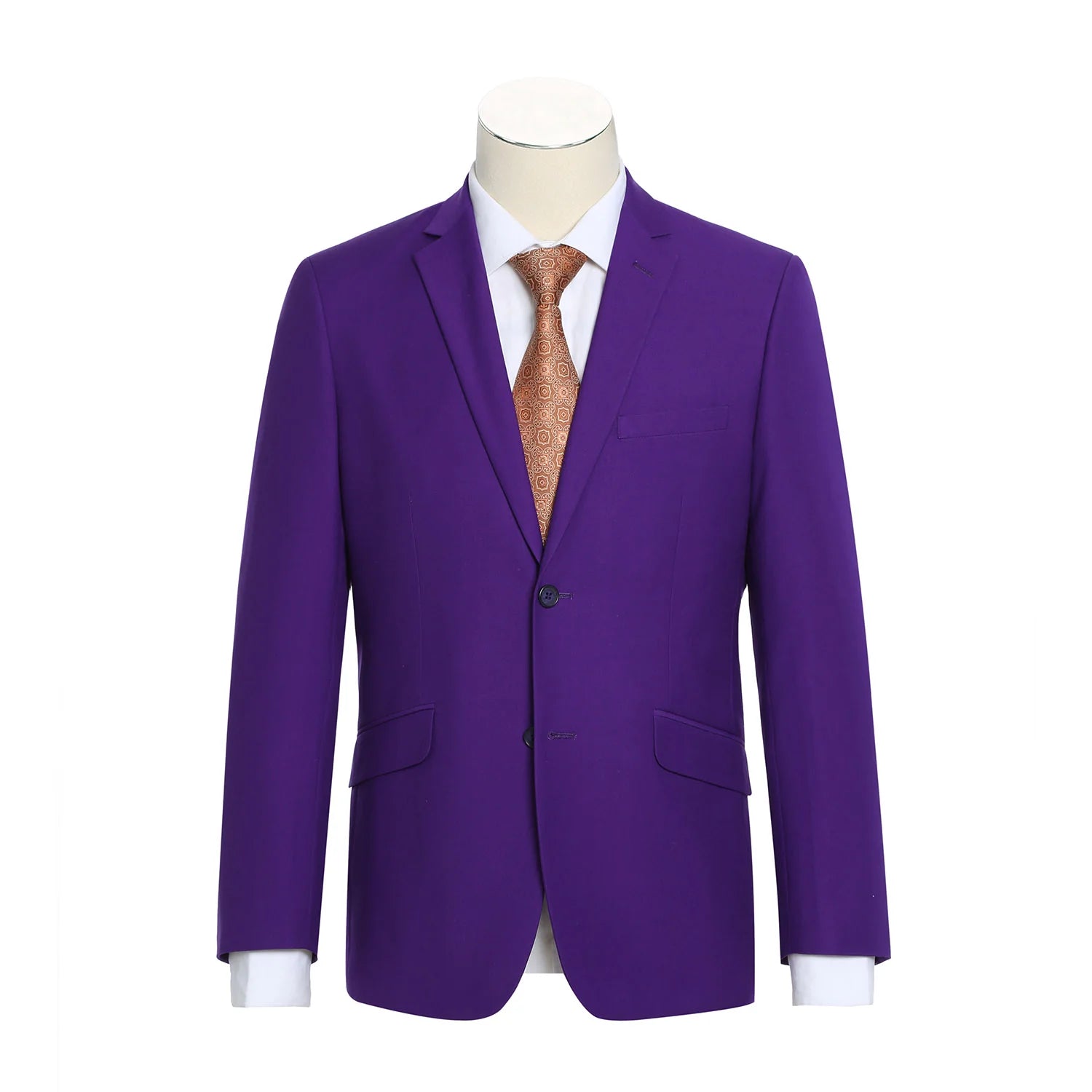 Men's Purple 2-Piece Single Breasted Notch Lapel Slim Suit