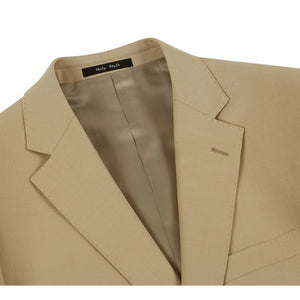 Men's Tan 2-Piece Notch Lapel Wool Suit