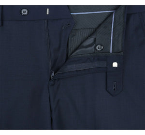 Men's Navy 2-Piece Notch Lapel Wool Suit