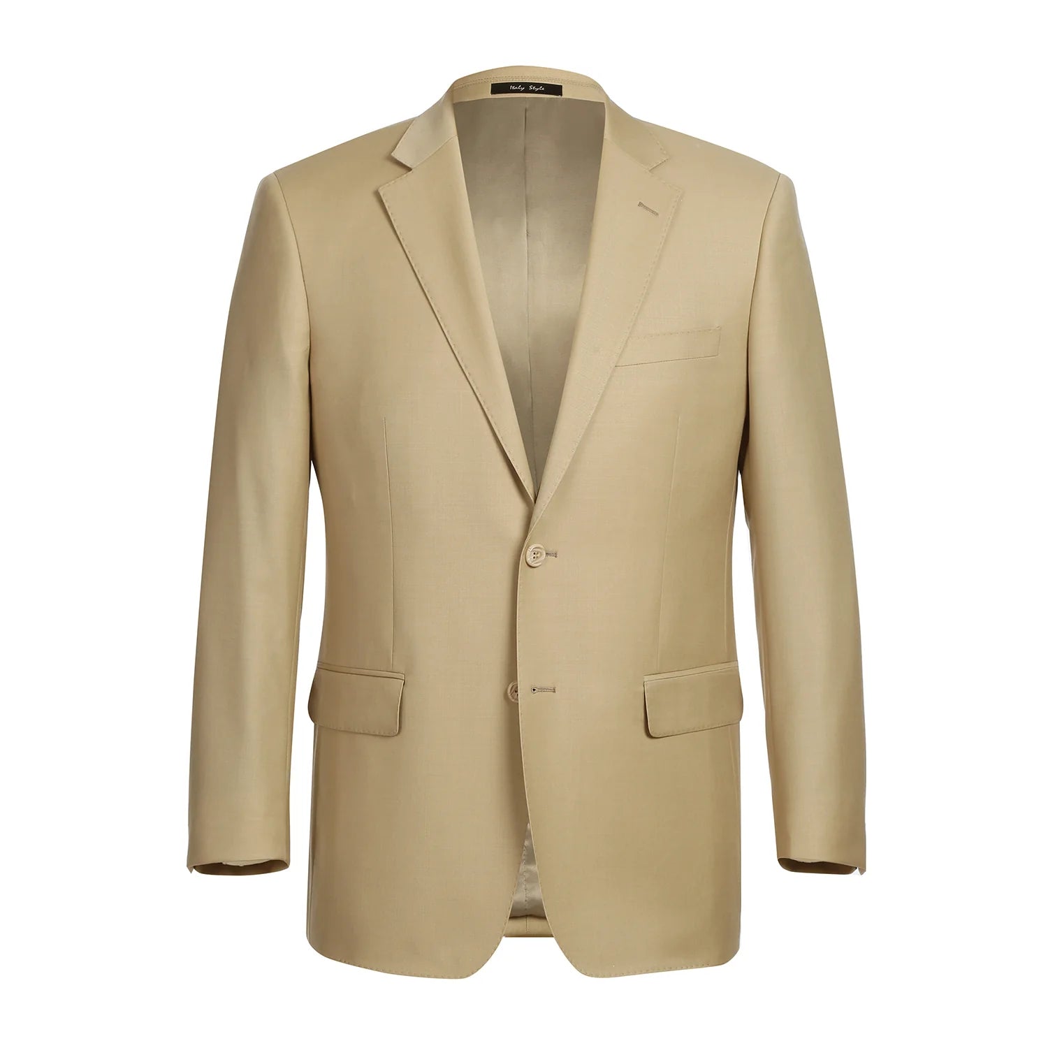 Men's Tan 2-Piece Notch Lapel Wool Suit
