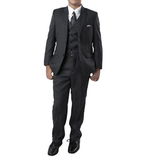 Boys Charcoal Grey Formal Classic Fit Suit