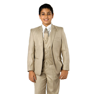 Boys Beige Formal Classic Fit Suit