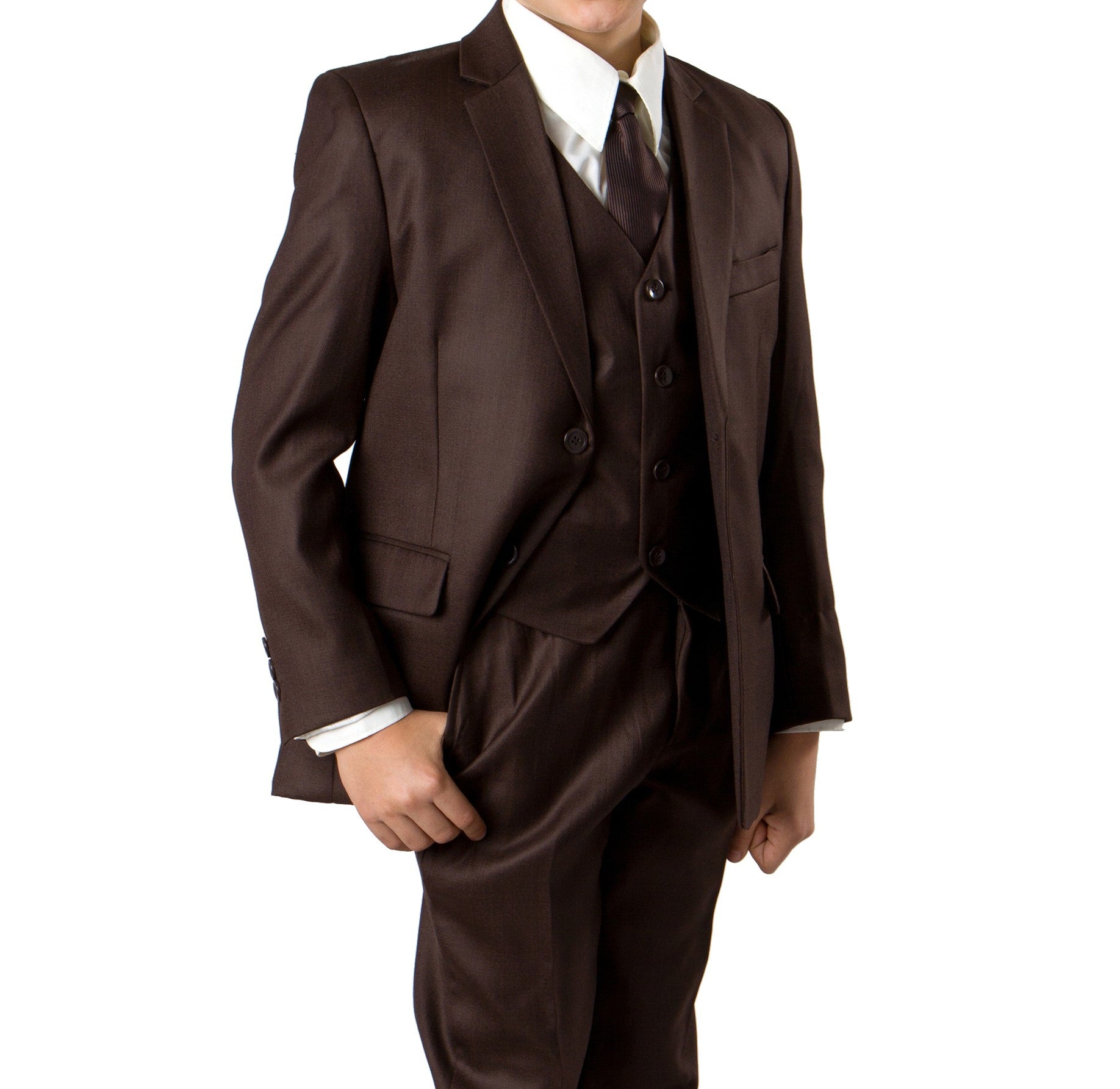 Boys Brown Formal Classic Fit Suit