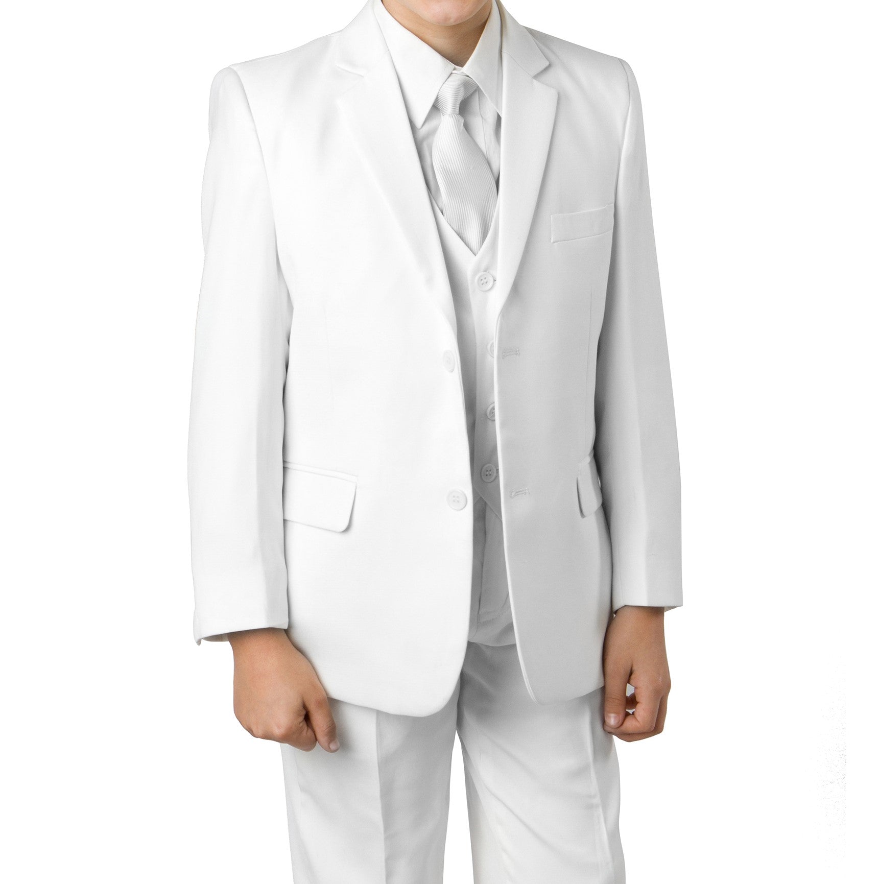 Boys White Formal Classic Fit Suit