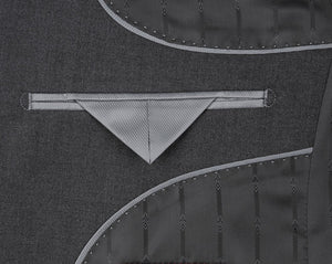 Men's Dark Grey 2-Piece Single Breasted 2 Button Suit