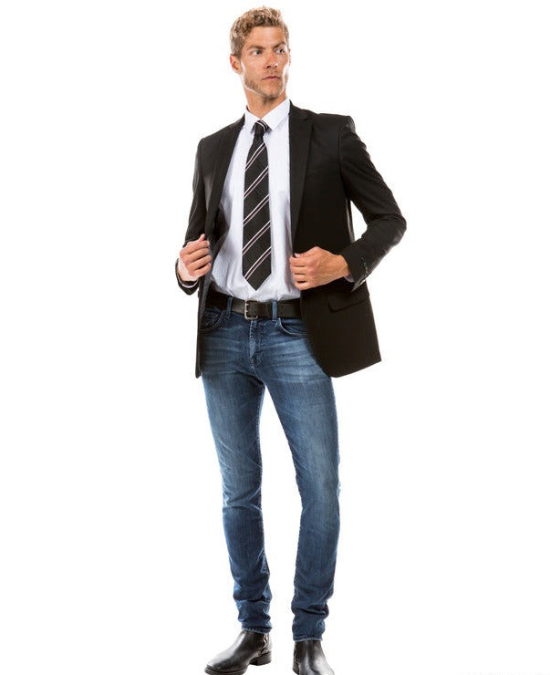 Mens Black Zegarie Suit Separates Solid Dinner Jacket