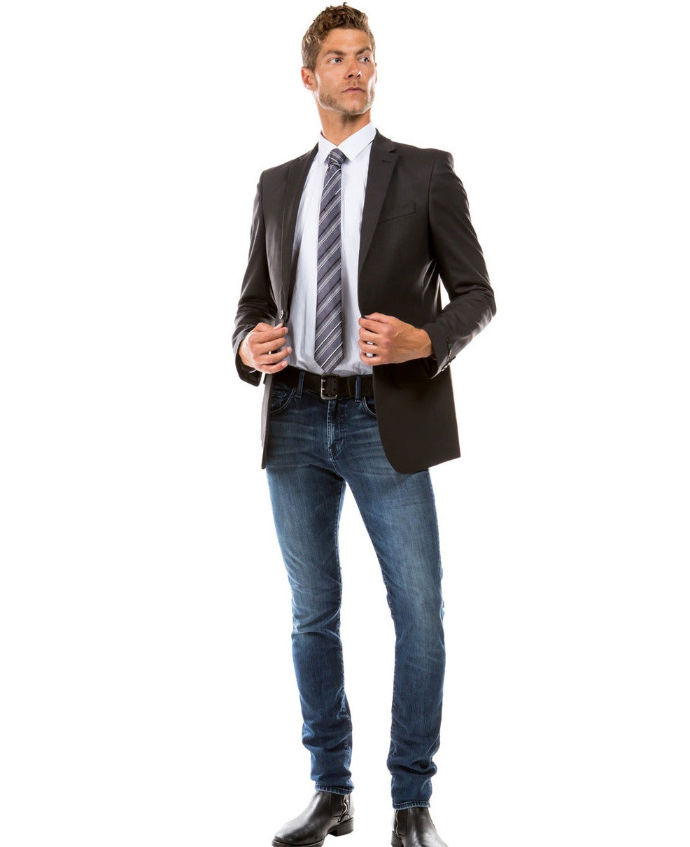 Men's Dark Grey Suit Separates Solid Dinner Jacket