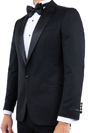 Men's Black Peak Lapel Tuxedo Jacket