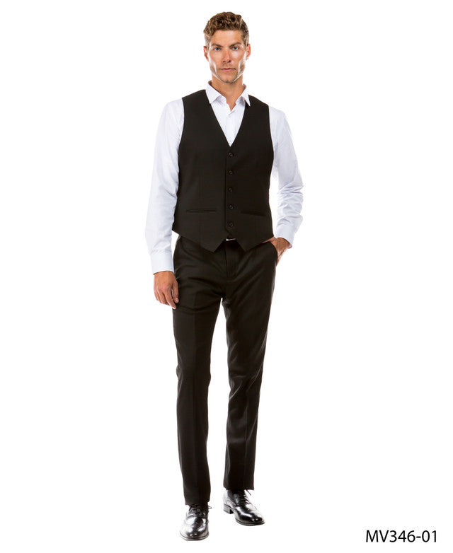 Mens Black Zegarie Suit Separates Solid Vest