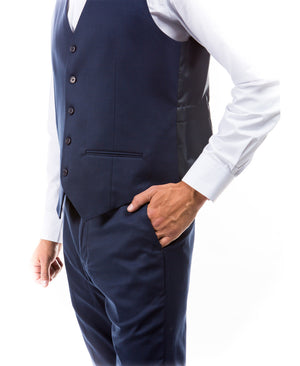 Mens Dark Grey or Navy Blue Zegarie Suit Separates Solid Vest