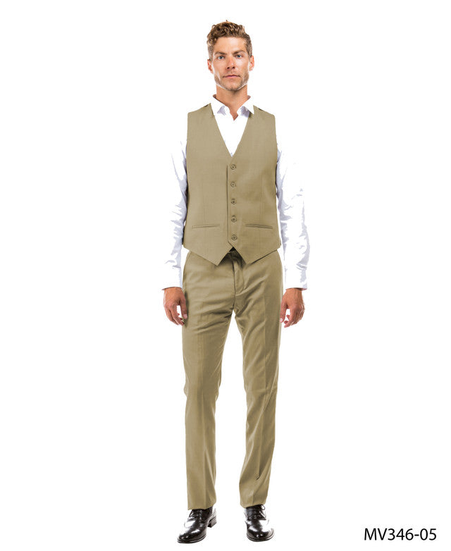 Mens Tan Zegarie Suit Separates Solid Vest