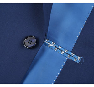 Men's Royal Blue 2-Piece Single Breasted Notch Lapel Suit.