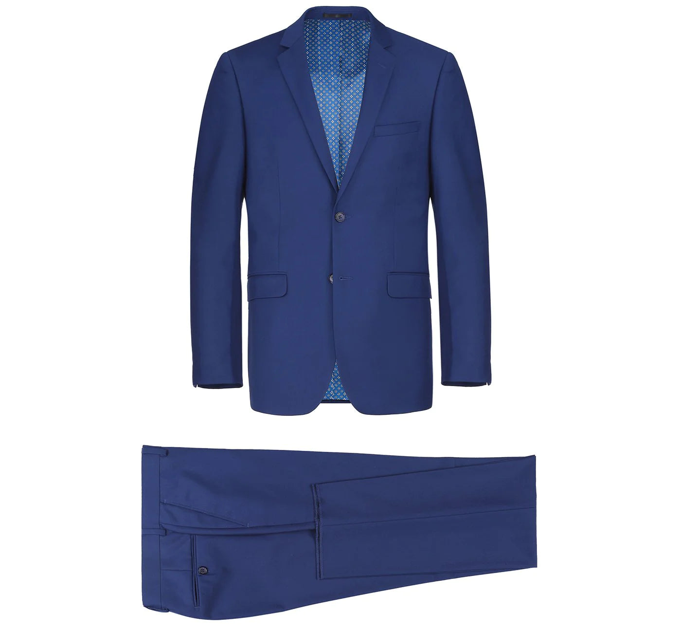 Men's Royal Blue 2-Piece Single Breasted Notch Lapel Suit.