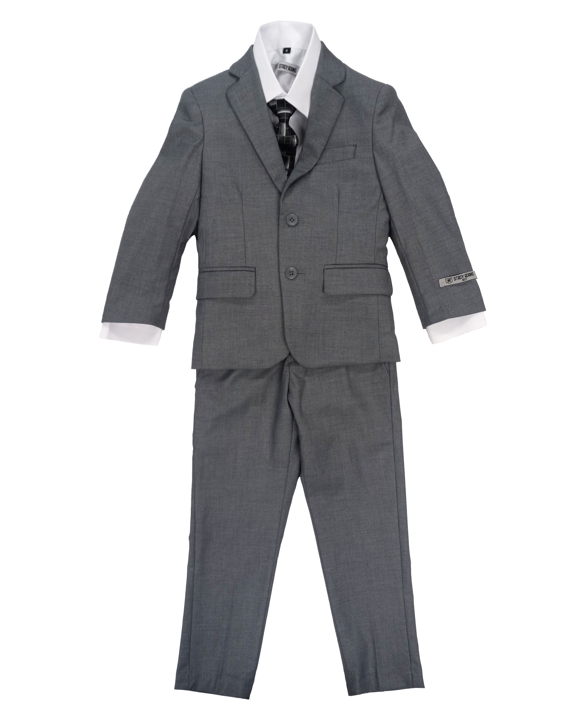 Boys Stacy Adams Mid Grey 5 pc Suits