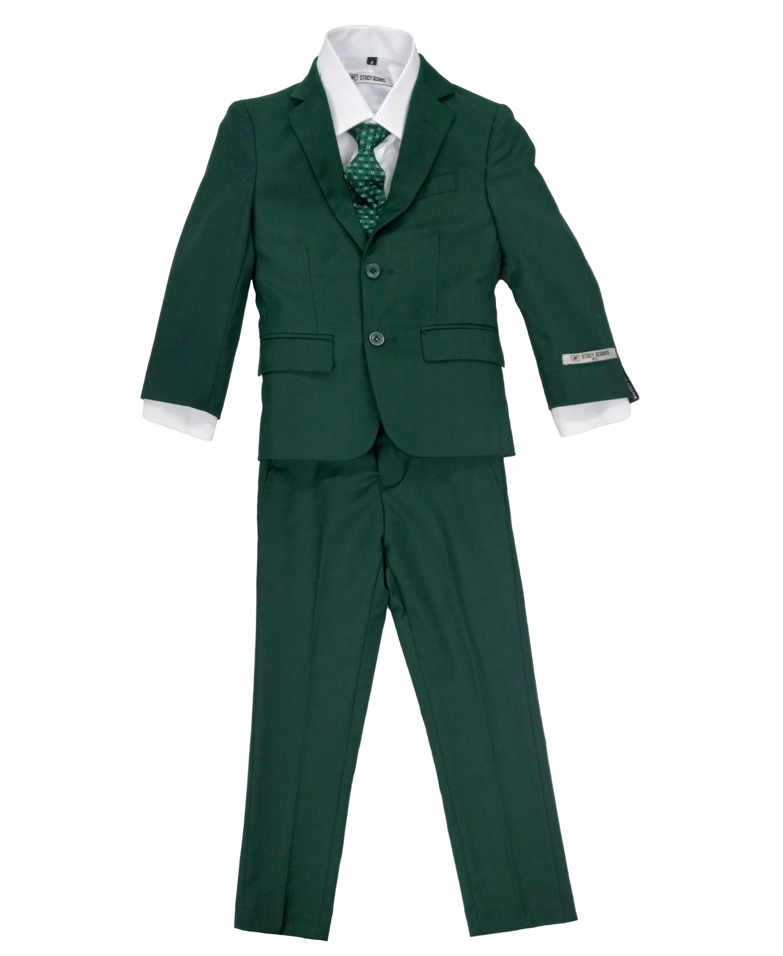 Boys Stacy Adams Green 5 pc Suits