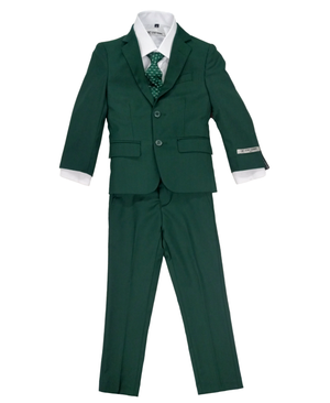 Boys Stacy Adams Green 5 pc Suits