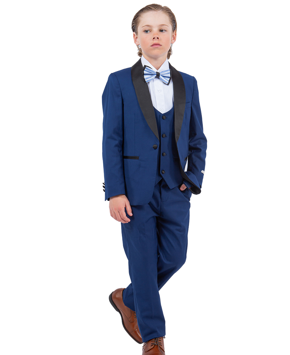 Boys Stacy Adams Indigo 5 pc Tuxedo