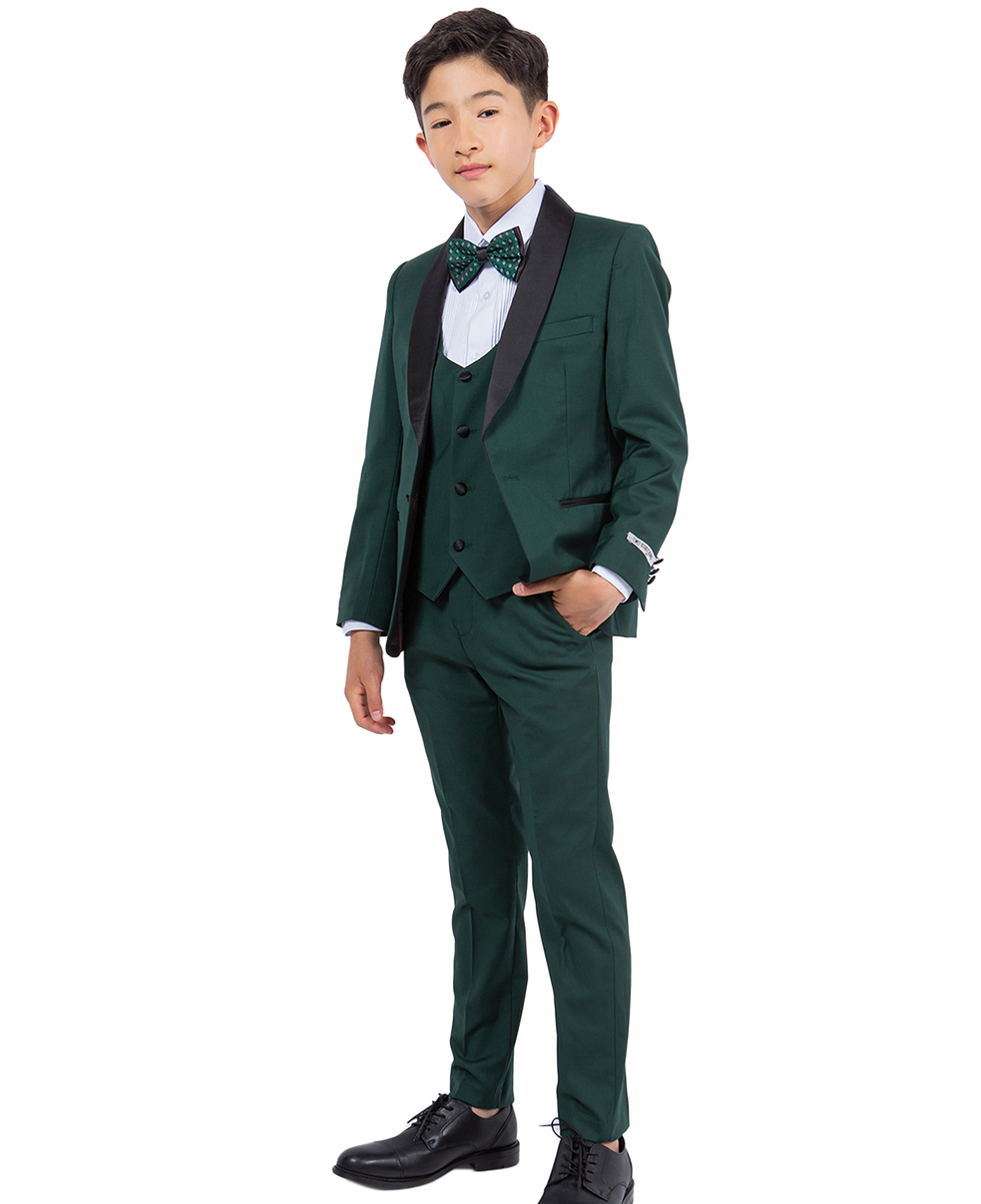 Boys Stacy Adams Green 5 pc Tuxedo
