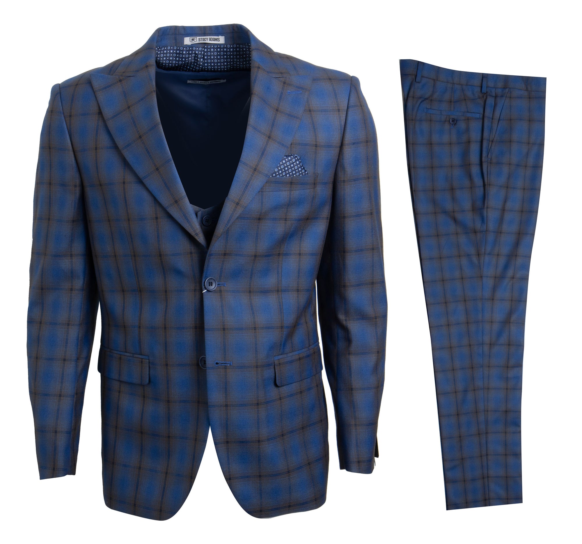 Men's Blue/Brown Stacy Adams Suit