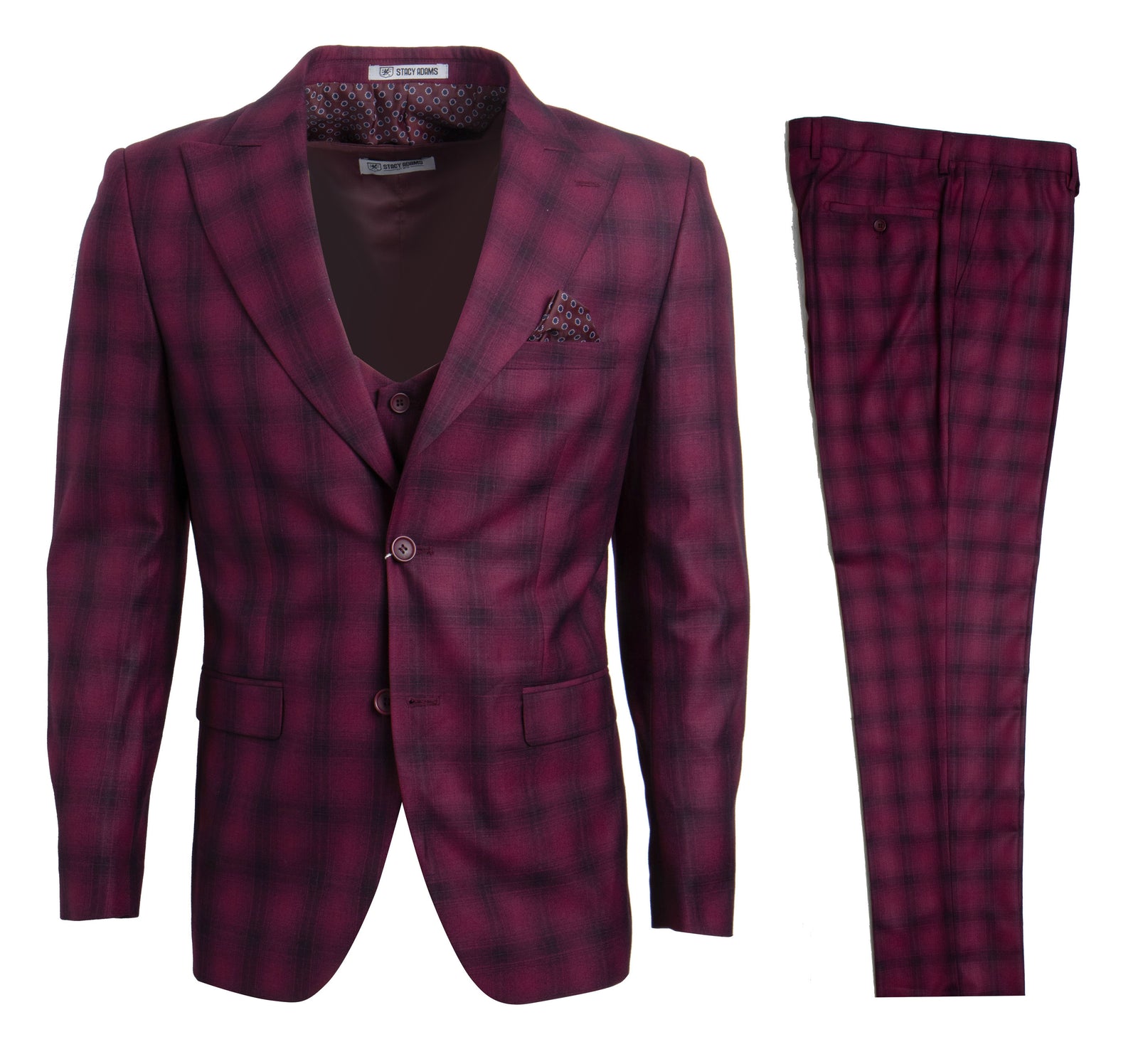 Men's Burgundy Stacy Adams Suit