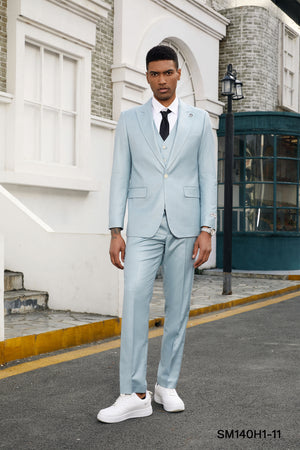 Teal Solid 3 PC Stacy Adams Suit