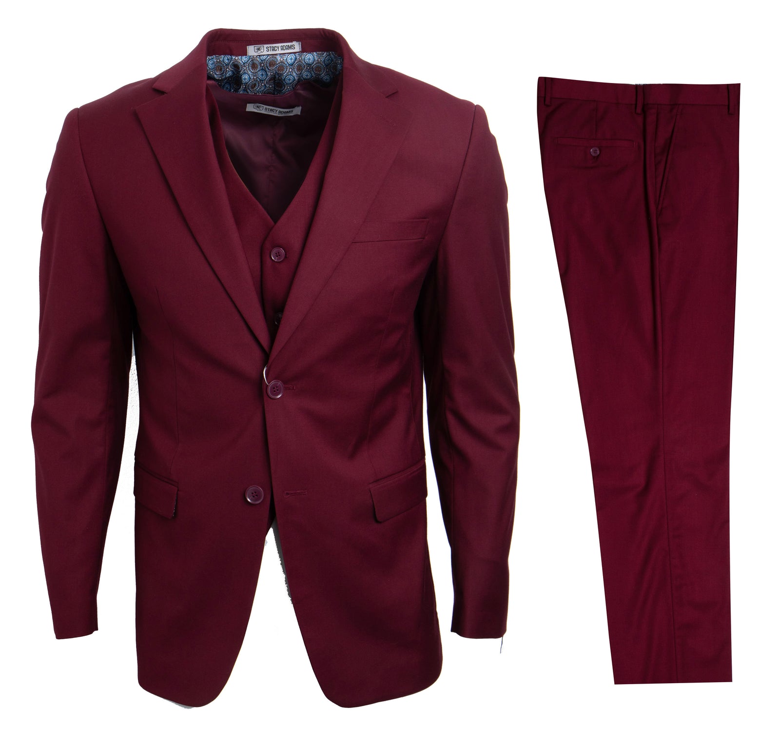 Men's Burgundy Stacy Adams Suit