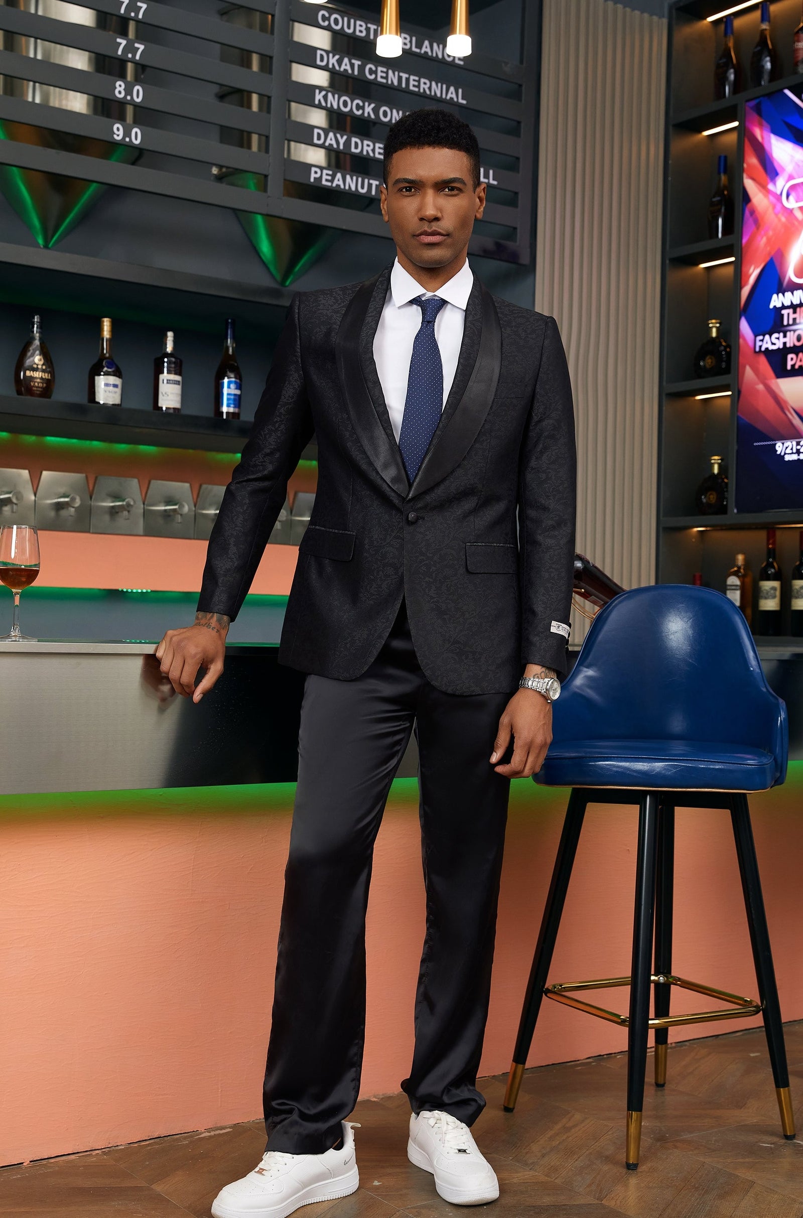 Men's Black Paisley W Texture 1 PC Stacy Adams Jacket